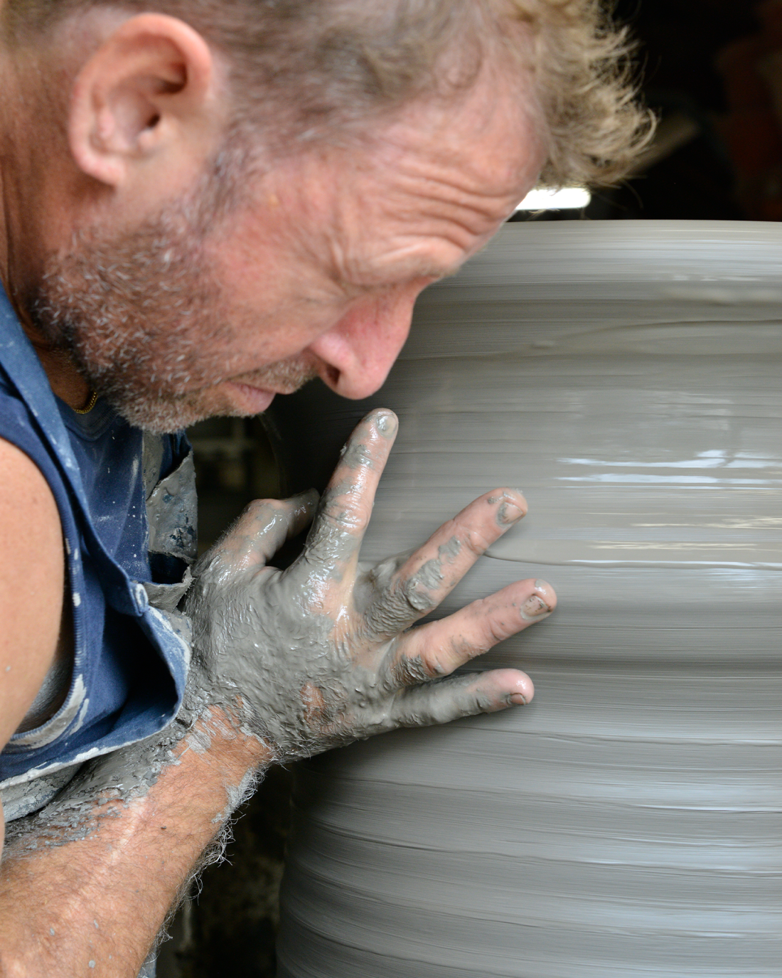 Adam throwing a Zig Zag Planter