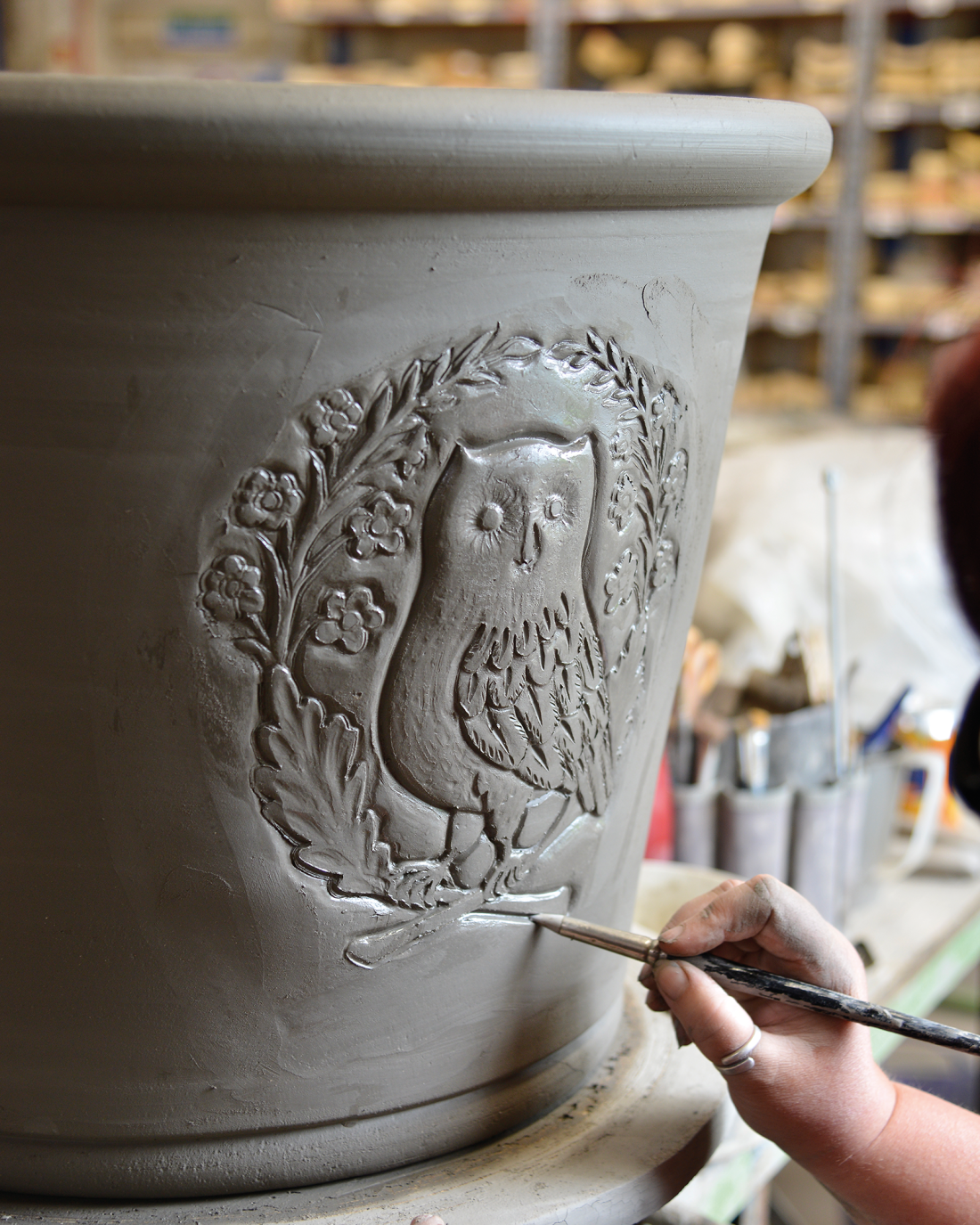 Decorating Owl Pot